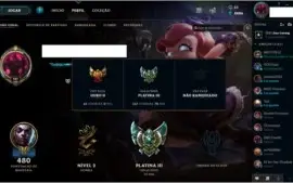 Conta League of Legends, Platina III com várias skins