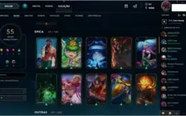 Conta League of Legends, Platina III com várias skins