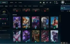 Conta League of Legends┃Platina IV┃42 skin's┃Troca de nick
