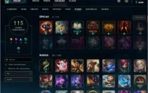 CONTA LOL LV 91- 98 CAMPEÕES-42 SKINS-10 CROMAS