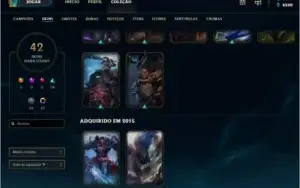CONTA LOL LV 91- 98 CAMPEÕES-42 SKINS-10 CROMAS