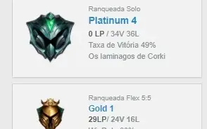 VENDO CONTA PLAT 4 - LVL 48 - MMR ALTO PRA PEGAR DIAMANTE
