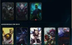 unraked level 65, 14 skins, 5000 essencia azul