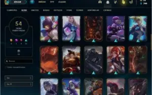Conta ouro 4 com 54 skins e 84 champs