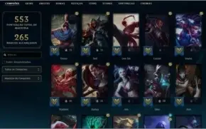 Conta de lol Mestre 280 skins
