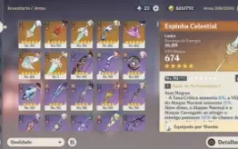 Genshin Impact Conta AR 59 Servidor NA Hutao Ayaka e Mais