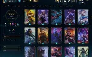 Unranked com TODOS os champs e 272 Skins ( ADC / JG )