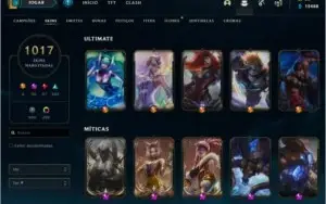 CONTA 1.017 SKINS LEAGUE OF LEGENDS