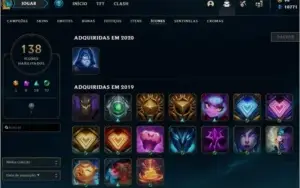 Conta de LOL criada em 2011, Skin Vitoriosa desde a season 2
