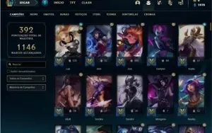 Conta prata 1 com 144 Champs e 262 Skins + 5 Prestigios