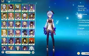 conta com ganyu arma assinatura, eula, raiden, yae miko etc