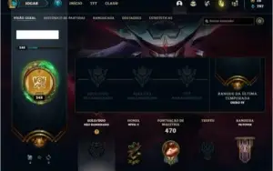 Conta unranked com 101 skins e 150 champs
