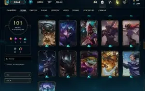 Conta unranked com 101 skins e 150 champs