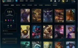 Conta unranked com 101 skins e 150 champs