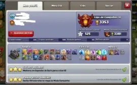 Clash of Clans CV9 quase FULL + 6.186 gemas