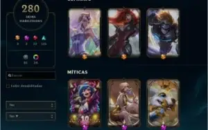CONTA LEAGUE OF LEGENDS 280 SKINS 4 MIL REAIS GASTOS