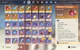 Conta com 2 personagens 5 * + 9 armas 4 *