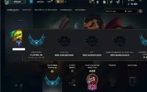 Platina 3 com 150 Champs e 114 Skins ( JG / MID / TOP )