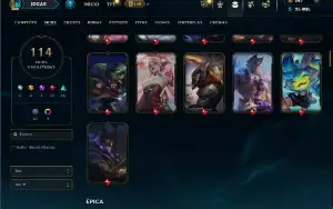Platina 3 com 150 Champs e 114 Skins ( JG / MID / TOP )