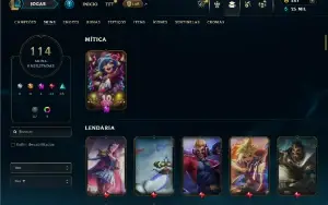 Platina 3 com 150 Champs e 114 Skins ( JG / MID / TOP )