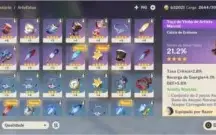 Genshin impact conta com Venti+Mona+razor+fischl, arma 5*