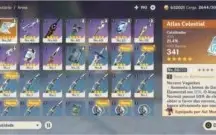 Genshin impact conta com Venti+Mona+razor+fischl, arma 5*