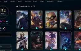 Venda conta no League of Legends, 122 skins.