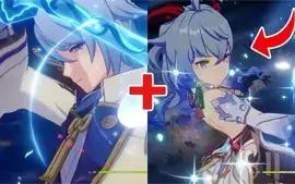 Conta Genshin Impact AR 50 com Ayato e Ganyu, e Arco de Amos