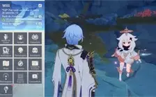 Conta Genshin Impact AR 50 com Ayato e Ganyu, e Arco de Amos