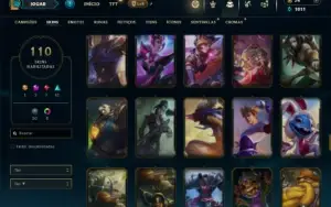 Unranked com 120 Champs e 110 Skins ( MID / TOP / JG )