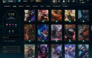 Unranked com 120 Champs e 110 Skins ( MID / TOP / JG )