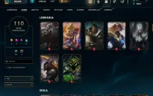 Unranked com 120 Champs e 110 Skins ( MID / TOP / JG )