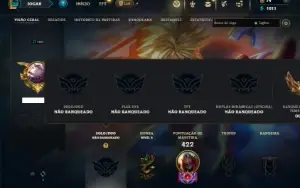 Unranked com 120 Champs e 110 Skins ( MID / TOP / JG )