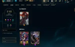 Unranked com 120 Champs e 110 Skins ( MID / TOP / JG )
