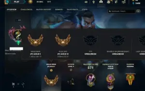 Ouro 1 com TODOS os champs e 174 Skins (Nivel 490)