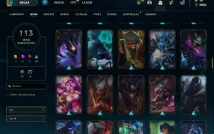 Conta ouro 1 com 155 Champs e 113 Skins ( MAIN ADC )