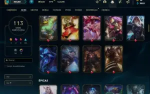 Conta ouro 1 com 155 Champs e 113 Skins ( MAIN ADC )