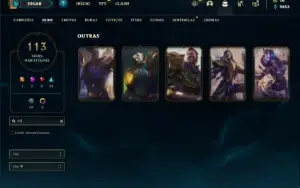 Conta ouro 1 com 155 Champs e 113 Skins ( MAIN ADC )
