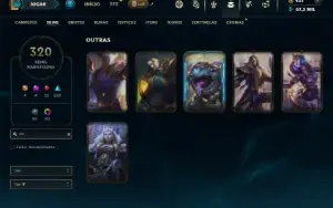 Unranked com TODOS os champs e 320 Skins (40 Maestrias 7)