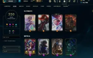 Unranked com TODOS os champs e 320 Skins (40 Maestrias 7)