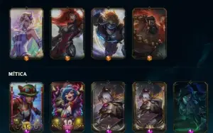 conta de lol 296 skins unranked