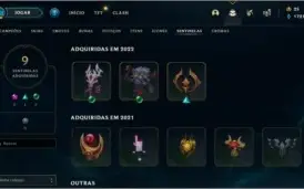 Conta com skins + dados de criação detalhado