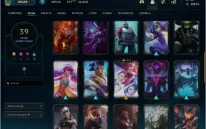 Conta com skins + dados de criação detalhado