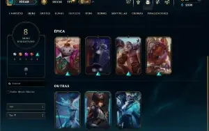 Diamante 2 com 35 Champs e 8 Skins