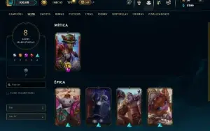 Diamante 2 com 35 Champs e 8 Skins