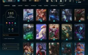 Unranked com TODOS os champs e 185 Skins + 8 Vitoriosas