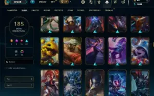 Unranked com TODOS os champs e 185 Skins + 8 Vitoriosas