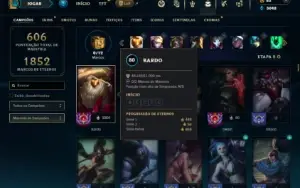 Unranked com TODOS os champs e 185 Skins + 8 Vitoriosas