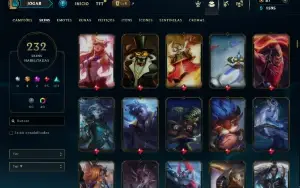 Bronze 4 com 150 Champs e 232 Skins ( Mais de 20 Jogos )