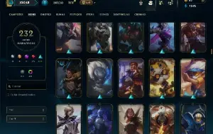 Bronze 4 com 150 Champs e 232 Skins ( Mais de 20 Jogos )